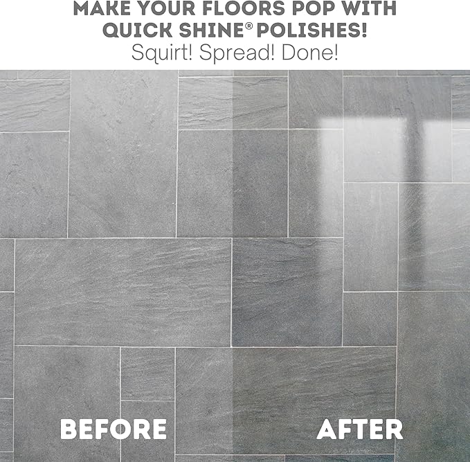Quick Shine Ultimate Gold Clean + Polish Mop Kit, 11 Pc Set w/Interchangeable Attachments, Cleaner & Finish Included | 2-in-1 Pro Cleaning System w/ Microfiber Pads | All Floors | No Batteries Needed