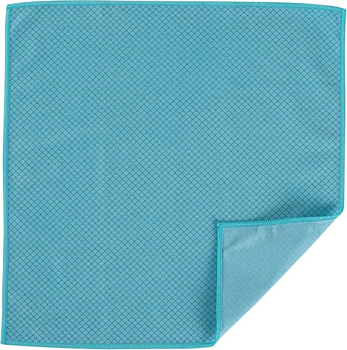 Restaurantware - Clean Tek Professional 15.7 x 15.7 Inch Glass Cleaning Cloth, 1 Reusable Cleaning Cloth - Diamond Weave, Dual Side, Light Blue Microfiber Absorbent Cleaning Cloth, for Quick Cleaning