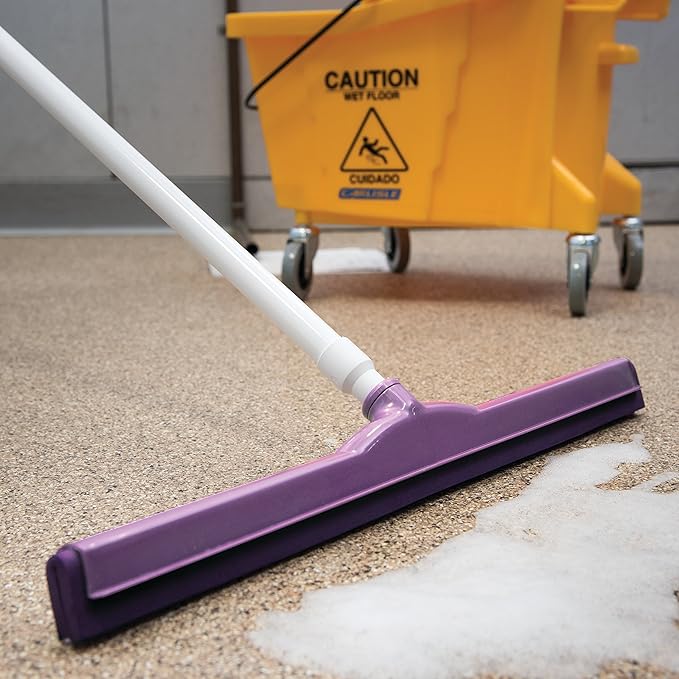 SPARTA 4156868 Plastic Double Foam Squeegee, Commercial Squeegee With Durable Contruction For Cleaning, Commercial, Residential, 24 Inches, Purple, (Pack of 6)