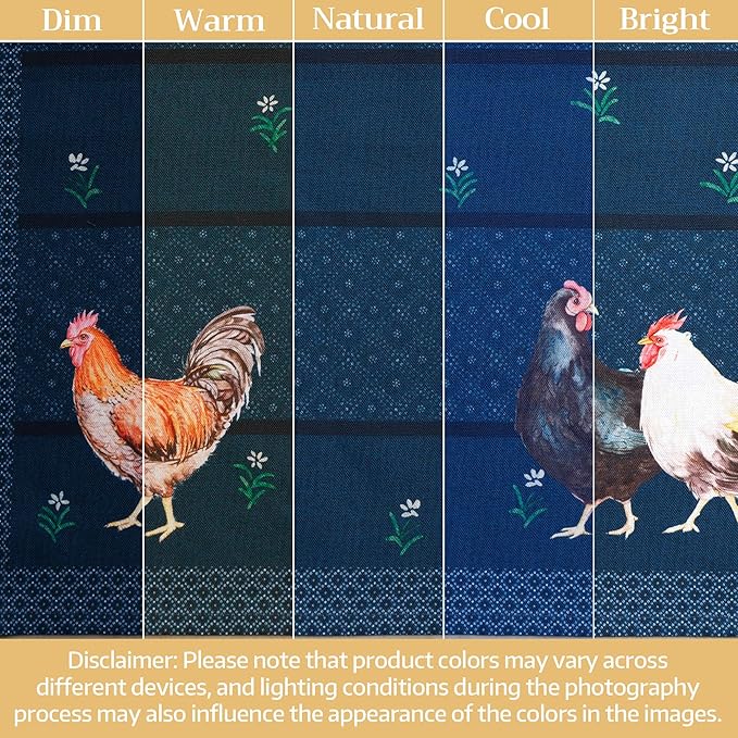 Maison d' Hermine 100% Cotton Cloth Napkins Set of 4 Everyday Reusable Square Napkins Cloth Washable Dinner Party Wedding Restaurant Hotel Kitchen Spring Summer (Meadow Rooster, 18" x 18")