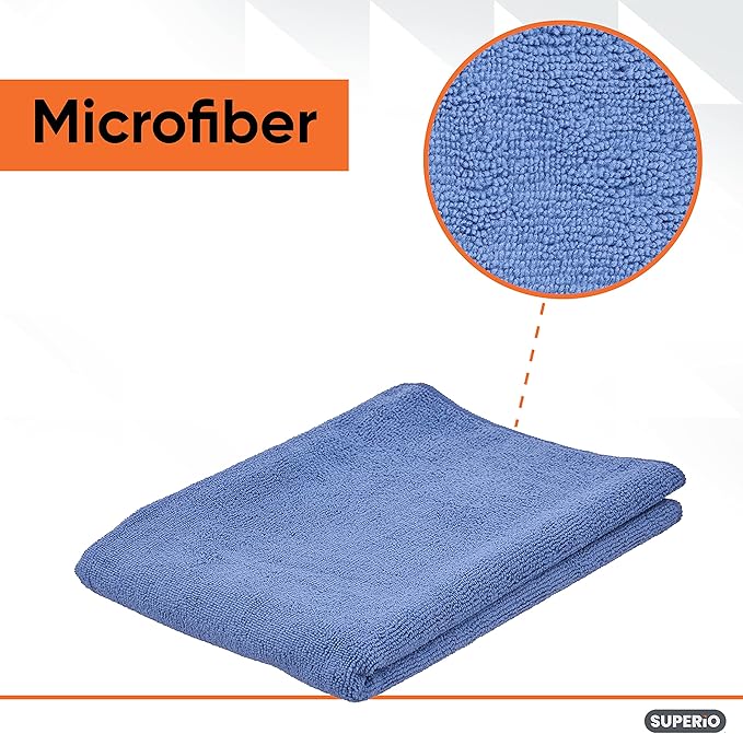 Superio Microfiber Squeegee Mopping Towel Extra Large Miracle Cloth 16"x 24" Streak Free Microfiber Floor Cloth-Rag for Cleaning House, Kitchen, Bathroom-Scratch Free-Multi Colored, 10 Pack