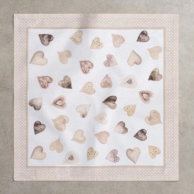 Maison d' Hermine 100% Cotton Cloth Napkins Set of 4 Everyday Reusable Square Napkins Cloth Washable Dinner Party Wedding Restaurant Hotel Kitchen Spring Summer (Lovely Hearts, 18" x 18")