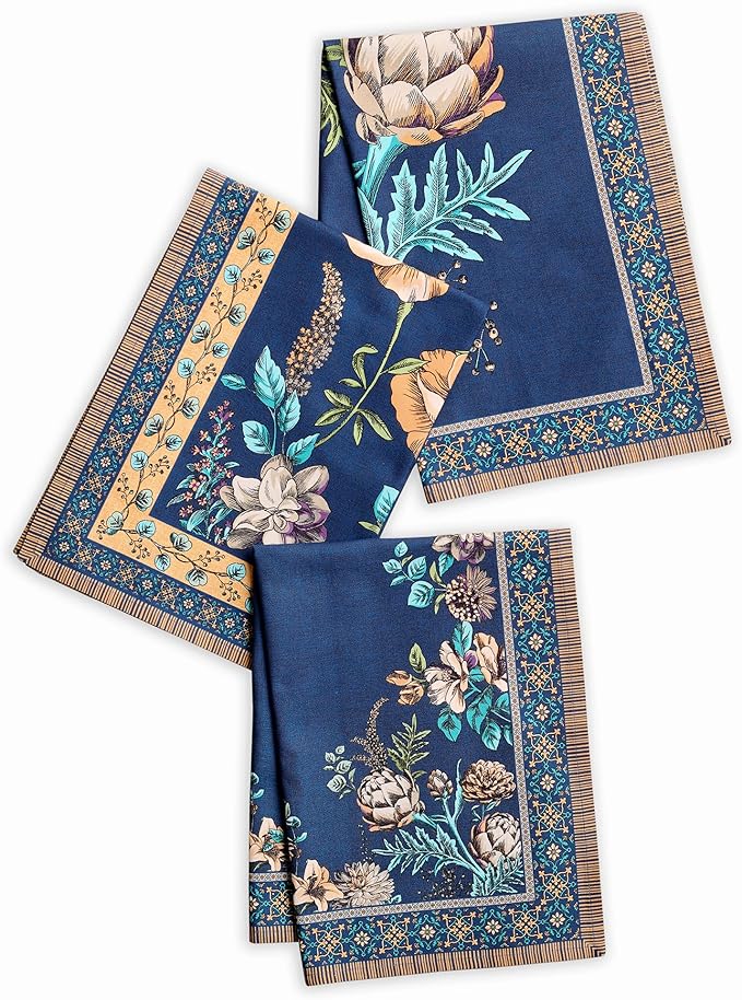 Maison d' Hermine Kitchen Towel 100% Combed Cotton Premium Easter Dishtowel (20 Inch by 27.50 Inch) Kitchen Towels for Dining, Home, Wedding, Buffet, Artichoke (Set of 3)