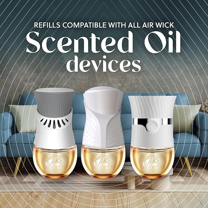 Air Wick Plug In Advanced Scented Oil,Glistening Snow Frosted Mint,Air-Fresheners for Home Long Lasting,Room Freshener,Plug In,House Essentials for Small Spaces Large Spaces,5 ct,(Pack of 5)
