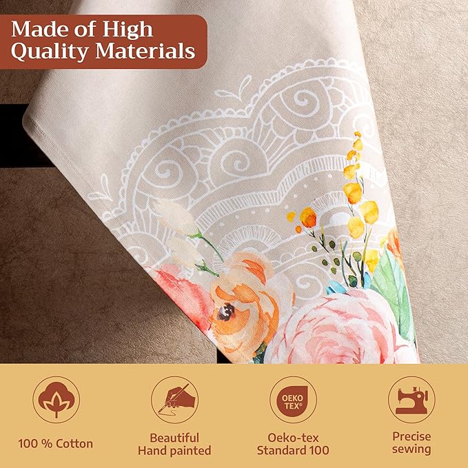 Maison d' Hermine Kitchen Towels Set of 3 100% Cotton 27.50" x 20" Reusable Cloth Tea Dish Towels Absorbent with Hanging Loop for Kitchen Farmhouse Hotel Spring Summer - Ibiza - Beige