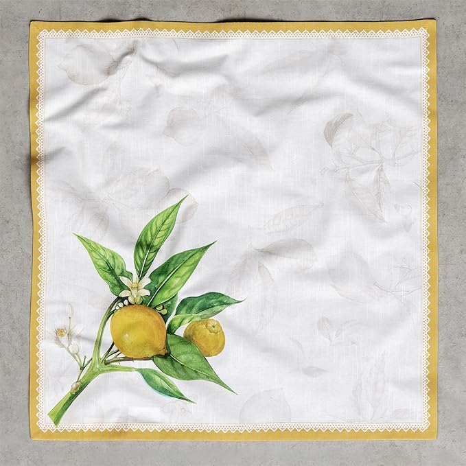 Maison d' Hermine 100% Cotton Cloth Napkins Set of 6 Everyday Reusable Square Napkins Cloth Washable Dinner Party Wedding Restaurant Hotel Kitchen Spring Summer (Limoncello, 20" x 20")