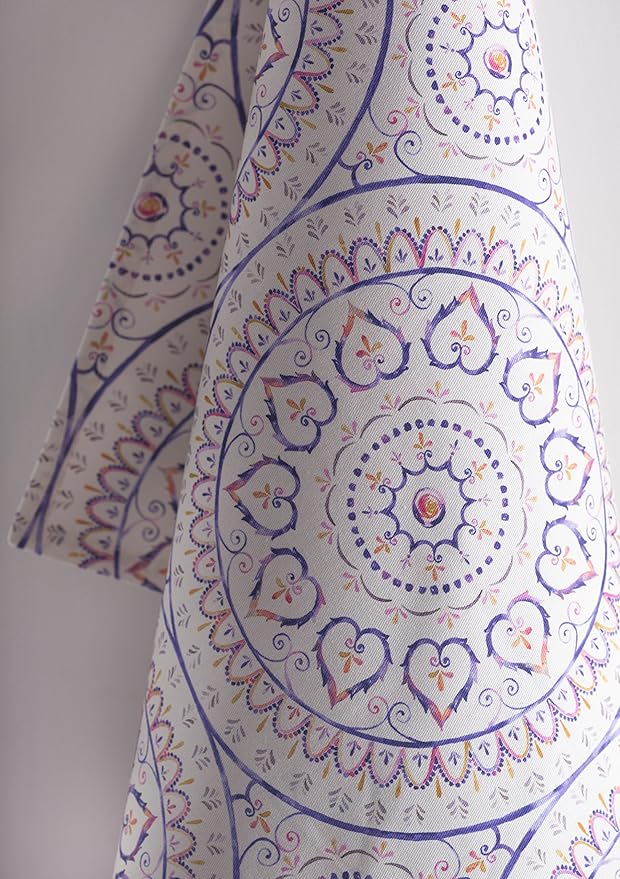 Maison d' Hermine Kitchen Towels Set of 3 100% Cotton 27.50" x 20" Reusable Cloth Tea Dish Towels Absorbent with Hanging Loop for Kitchen Farmhouse Hotel Spring Summer - Mandala