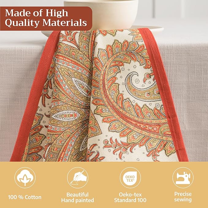 Maison d' Hermine Cloth Napkins Set of 4 100% Cotton Everyday Reusable Square Napkins Cloth Washable, Dinner, Party, Wedding, Restaurant (Kashmir Paisley, 20" x 20")