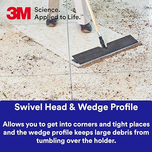 3M Easy Trap II Holder Flip Holder for 3M Easy Trap Duster Sweep and Dust Sheets, 35” Hook and Loop, Dust Remover Sweeper Mop Head, For Gyms, Bathrooms, Commercial Floors, 55936