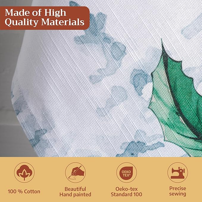 Maison d' Hermine Kitchen Towels Set of 3 100% Cotton 20" x 27.5" Reusable Cloth Tea Dish Towels Absorbent with Hanging Loop for Kitchen Dining Thanksgiving Christmas Decorations (Morzine)