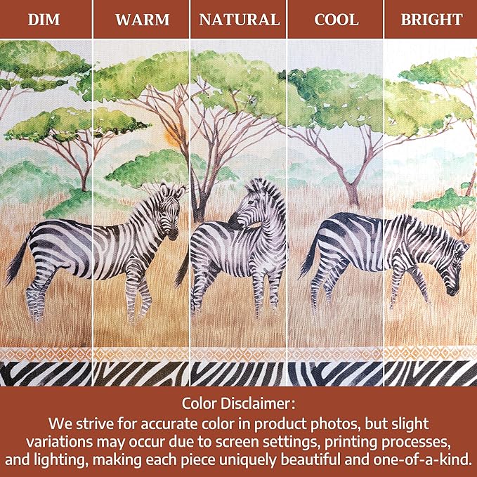 Maison d' Hermine 100% Cotton Cloth Napkins Set of 4 Everyday Reusable Square Napkins Cloth Washable Dinner Party Wedding Restaurant Hotel Kitchen Spring Summer (Zebra Life, 18" x 18")