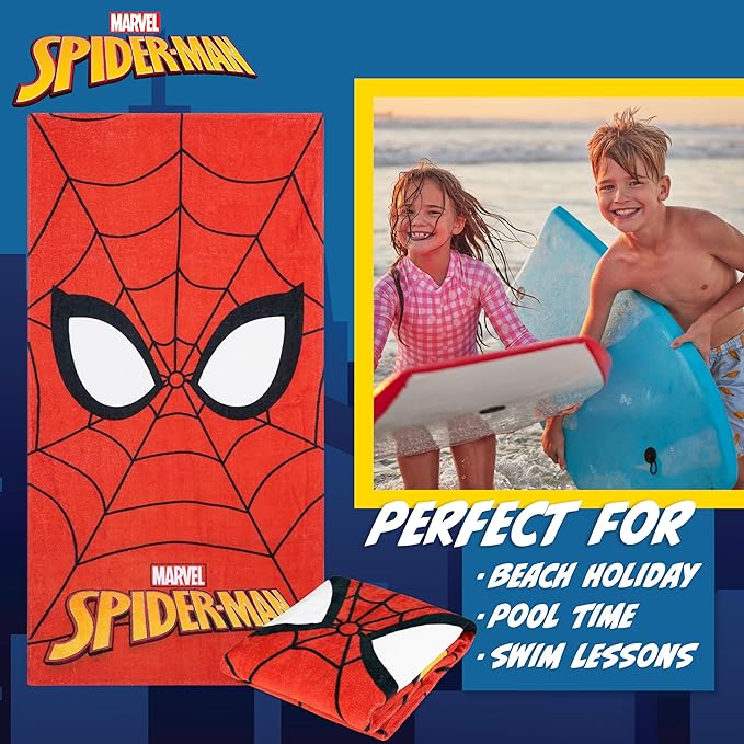 Disney Stitch Beach Towel Kids Toddlers Quick Dry Towel for Pool Beach Bath Swimming Trips Travel Essentials Vacation 55x27” (Red Spiderman)