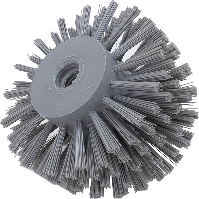 SPARTA Industrial Tank Brush Head Pipe Brush Head, Drain Brush with 3/4" Thread Hole (Handle Not Included) for Commercial Use, Plastic, 5 x 3.9 Inches, Gray (Pack of 2)