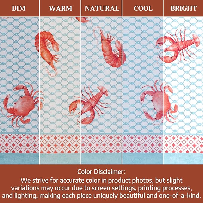 Maison d' Hermine 100% Cotton Cloth Napkins Set of 4 Everyday Reusable Square Napkins Cloth Washable Dinner Party Wedding Restaurant Hotel Kitchen Spring Summer (Lobster Love, 18" x 18")