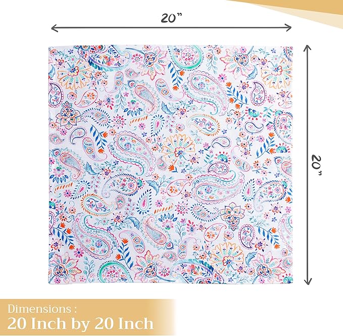 Maison d' Hermine 100% Cotton Cloth Napkins Set of 4 Everyday Reusable Square Napkins Cloth Washable Dinner Party Wedding Restaurant Hotel Kitchen Spring Summer (Indian Floral, 20" x 20")
