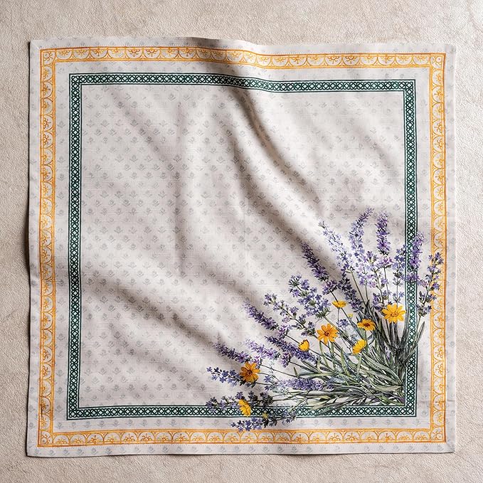 Maison d' Hermine 100% Cotton Cloth Napkins Set of 6 Everyday Reusable Square Napkins Cloth Washable Dinner Party Wedding Restaurant Hotel Kitchen Spring Summer (Fanny Lavender, 20" x 20")