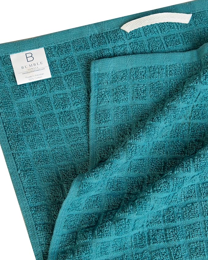Bumble Kitchen Towels (6 Pack) | 16” x 28” | 100% Cotton Kitchen Towels | 385 GSM | Soft, Highly Absorbent & Durable Dish Towels for Kitchen | Aqua