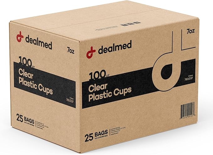 Dealmed Professional 7 oz. Disposable Plastic Cups - 100% Recyclable for Healthcare, Dental, Veterinary & Food Service Use (Case of 2500)