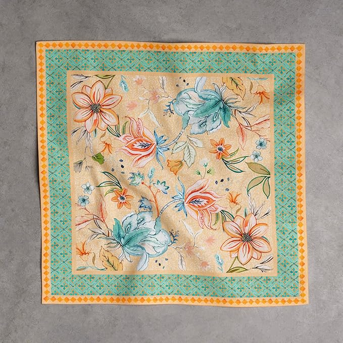 Maison d' Hermine 100% Cotton Cloth Napkins Set of 4 Everyday Reusable Square Napkins Cloth Washable Dinner Party Wedding Restaurant Hotel Kitchen Spring Summer (Luxury Loft - Peach, 20" x 20")