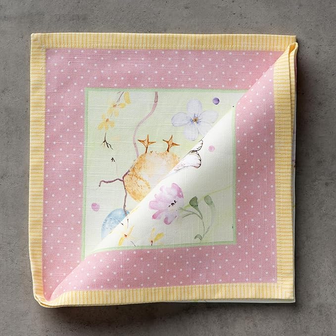 Maison d' Hermine 100% Cotton Cloth Napkins Set of 4 Everyday Reusable Square Napkins Cloth Washable Dinner Party Wedding Restaurant Hotel Kitchen Spring Summer (Easter Zest, 20" x 20")