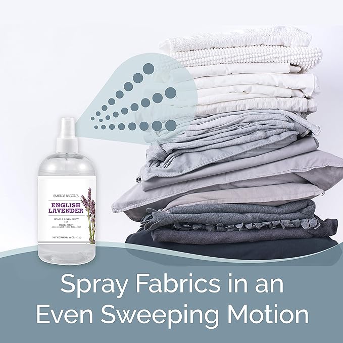 SMELLS BEGONE Air Freshener Home & Linen Spray - 16 oz, Pack of 2 - Odor Eliminator - Made with Essential Oils (Lavender)