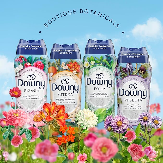 Downy Boutique Botanicals In Wash Laundry Scent Booster Beads, FOLIA Scent, 21.1 oz, Boutique Fragrances inspired by the Artistry of Nature