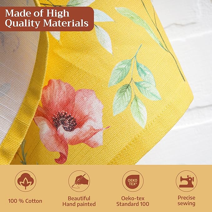 Maison d' Hermine Kitchen Towels Set of 3 100% Cotton 27.50" x 20" Reusable Cloth Tea Dish Towels Absorbent with Hanging Loop for Kitchen Farmhouse Hotel Spring Summer - Just Floral