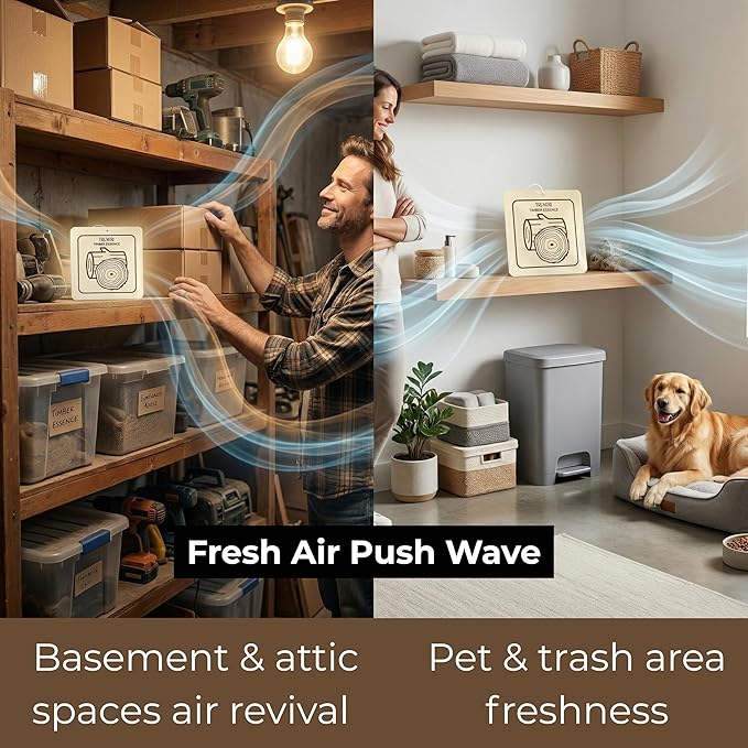 Timber Essence - Room Deodorizer Gel Odor Eliminator For Home - Pack Of 3 - Bathroom Air Freshener Odor Absorber - Long Lasting Non Plug In Strong Scent For Kitchen Trash Basement Rv Closet Smell