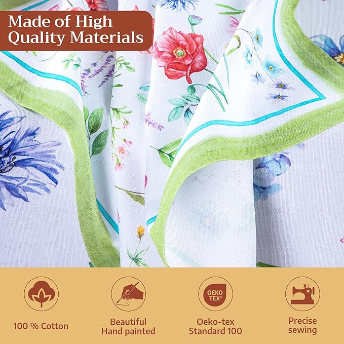 Maison d' Hermine 100% Cotton Cloth Napkins Set of 4 Everyday Reusable Square Napkins Cloth Washable Dinner Party Wedding Restaurant Hotel Kitchen Spring Summer (Just Floral, 20" x 20")