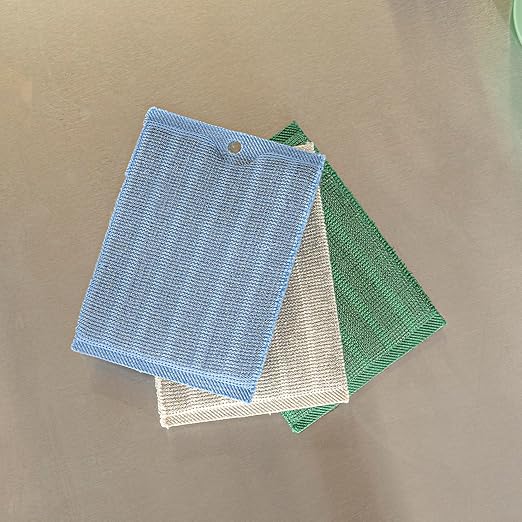 Restaurantware Scouring Pad 60 Count 5.5 x 3.9 Inches Plastic Steel Wool Sponge Metal Scrubber Durable Odor Free Scrubber Multi-Color Blue+Beige+Green Household Cleaning Sponge