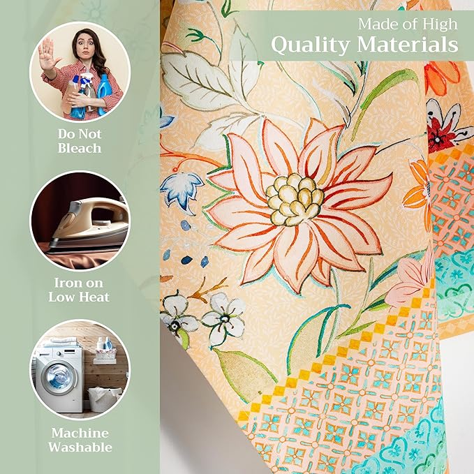 Maison d' Hermine Kitchen Towels Set of 3 100% Cotton 27.50" x 20" Reusable Cloth Tea Dish Towels Absorbent with Hanging Loop for Kitchen Farmhouse Hotel Spring Summer - Luxury Loft - Peach