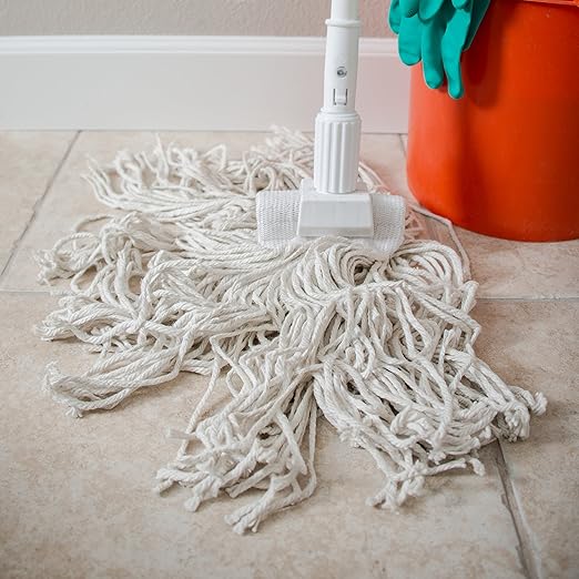 Carlisle FoodService Products 369817B00 #24 5" Cotton Head Band Large Cut-End Wet Mop, White (Case of 12)