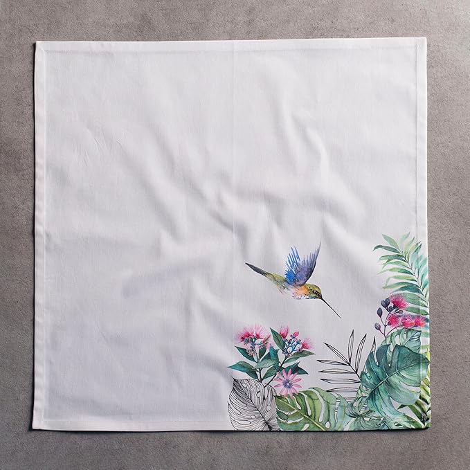 Maison d' Hermine 100% Cotton Cloth Napkins Set of 4 Everyday Reusable Square Napkins Cloth Washable Dinner Party Wedding Restaurant Hotel Kitchen Spring Summer (Tropiques, 20" x 20")