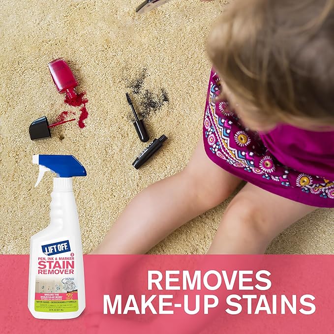 Motsenbocker's Lift Off 40901 Pen, Ink & Marker Stain Remover – Removes Nail Polish, Makeup, and Dyes From Walls, Countertops, Tile, and More, Pre-Wash Laundry Treatment – 22 fl oz