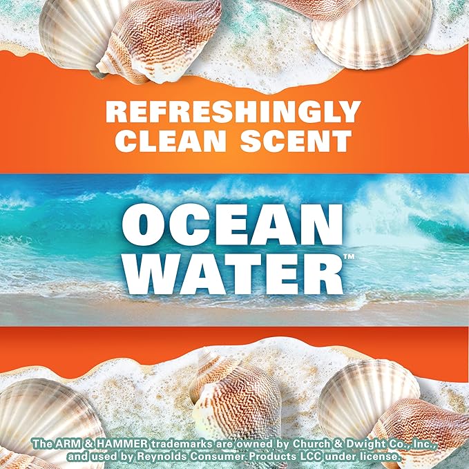 Hefty Medium Trash Bags, Ocean Water Scent, 8 Gallon, 26 Count