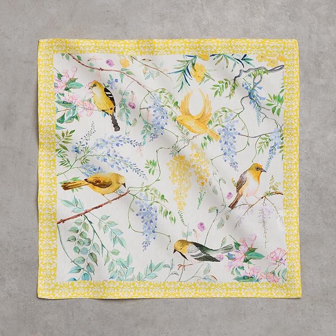 Maison d' Hermine 100% Cotton Cloth Napkins Set of 4 Everyday Reusable Square Napkins Cloth Washable Dinner Party Wedding Restaurant Hotel Kitchen Spring Summer (Sitelle, 18" x 18")
