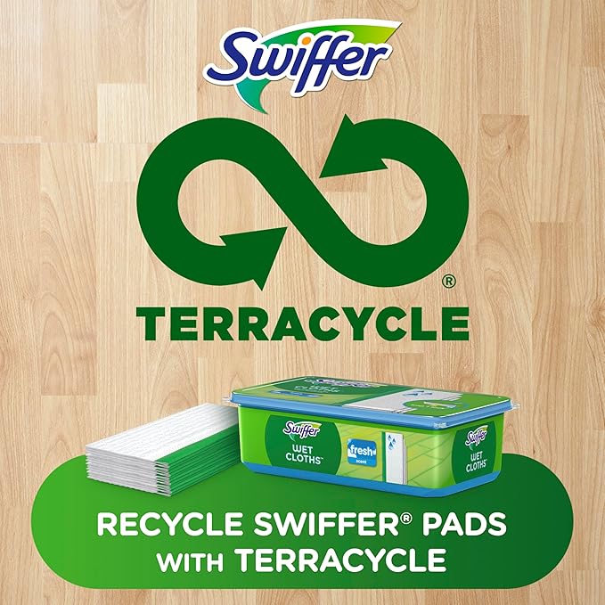 Swiffer Sweeper Wet Mopping Cloths, Mop and Broom Floor Cleaner Refills, Open Window Fresh Scent 24-Count (Pack of 6) (Packaging May Vary)
