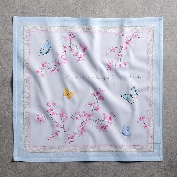 Maison d' Hermine 100% Cotton Cloth Napkins Set of 4 Everyday Reusable Square Napkins Cloth Washable Dinner Party Wedding Restaurant Hotel Kitchen Spring Summer (Blossoms in Spring, 20" x 20")