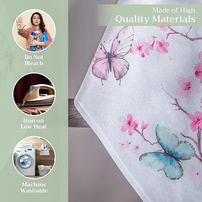 Maison d' Hermine Kitchen Towels Set of 3 100% Cotton 27.50" x 20" Reusable Cloth Tea Dish Towels Absorbent with Hanging Loop for Kitchen Farmhouse Hotel Spring Summer - Blossoms in Spring