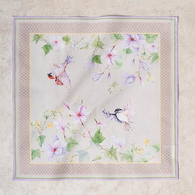 Maison d' Hermine 100% Cotton Cloth Napkins Set of 4 Everyday Reusable Square Napkins Cloth Washable Dinner Party Wedding Restaurant Hotel Kitchen Spring Summer (Magnolia Mornings, 20" x 20")