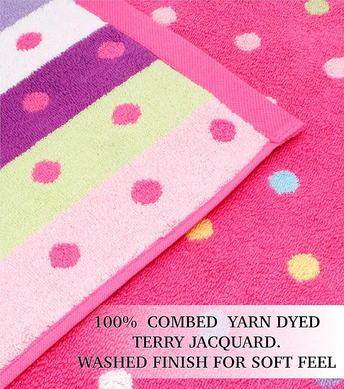 ORIGINAL KIDS Wash Cloth - Bath Time Sugar and Spice Set of 12 Washcloths - 100% Cotton Jacquard Super Soft Colorful Absorbent Quick Dry Easy Care Face Towel Face Cloth Gift - 12x12 - Pink Multicolor