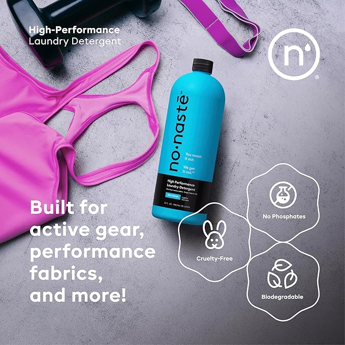 Nonaste Zen Fresh Activewear Laundry Detergent (32 Fl Oz, Pack of 1) – High Performance Detergent, Eliminates Trapped Sweat & Odors | Laundry Safe for Fabrics and Sportswear, Fresh Scent, 32 Loads