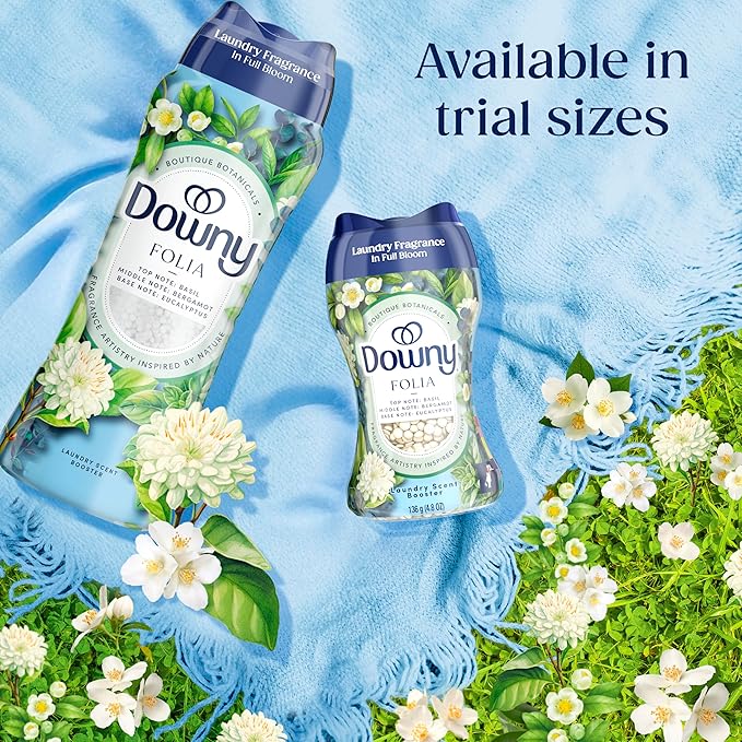 Downy Boutique Botanicals In Wash Laundry Scent Booster Beads, FOLIA Scent, 21.1 oz, Boutique Fragrances inspired by the Artistry of Nature