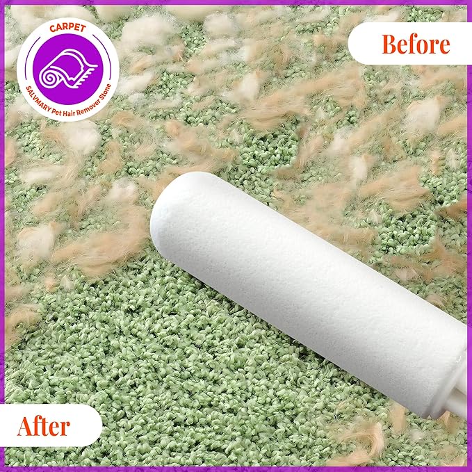 SALVMARY Pumice Stone Toilet Bowl Cleaner with Handle Hard Water Stain Remover for Household Cleaning, Pet Hair Remover Pumice Stone Cat Dog Fur Removal Tool, White 1 Pack