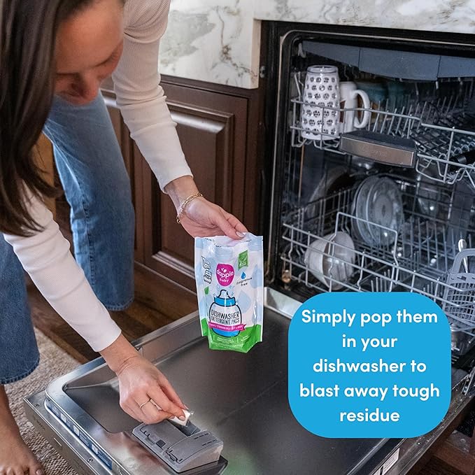 Dapple Baby Dishwasher Detergent Pods - 25 Count - Fragrance-Free, Hypoallergenic & Plant-Powered Dishwasher Pacs - Removes Milk Residue From Baby Bottles
