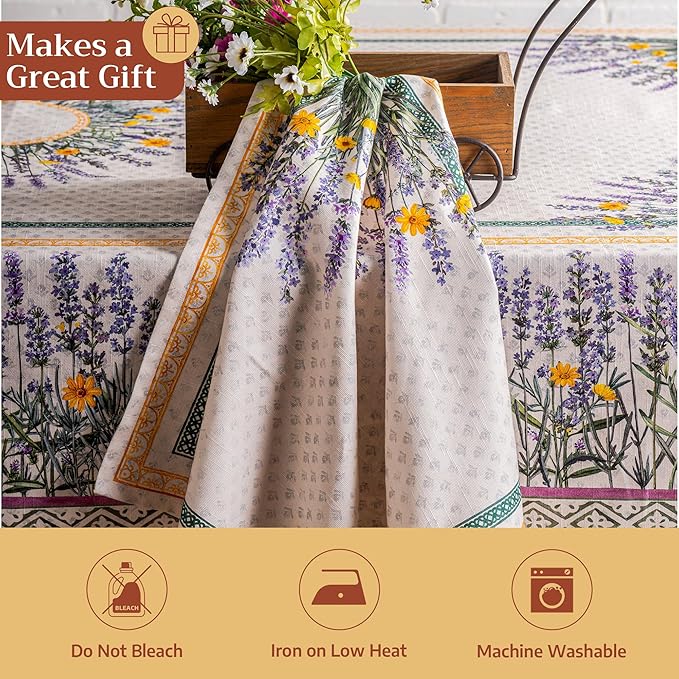 Maison d' Hermine 100% Cotton Cloth Napkins Set of 6 Everyday Reusable Square Napkins Cloth Washable Dinner Party Wedding Restaurant Hotel Kitchen Spring Summer (Fanny Lavender, 20" x 20")