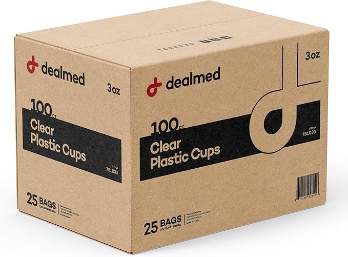 Dealmed Professional 3 oz. Disposable Plastic Cups - 100% Recyclable for Healthcare, Dental, Veterinary & Food Service Use (Case of 2500)