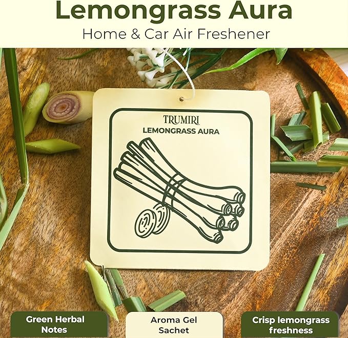 Lemongrass Aura - Room Deodorizer Gel Odor Eliminator For Home - Pack Of 3 - Bathroom Air Freshener Odor Absorber - Long Lasting Non Plug In Strong Scent For Kitchen Trash Basement Rv Closet Smell