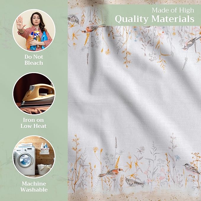 Maison d' Hermine 100% Cotton Cloth Napkins Set of 4 Everyday Reusable Square Napkins Cloth Washable Dinner Party Wedding Restaurant Hotel Kitchen Spring Summer (Meadow Florals - Beige, 20" x 20")