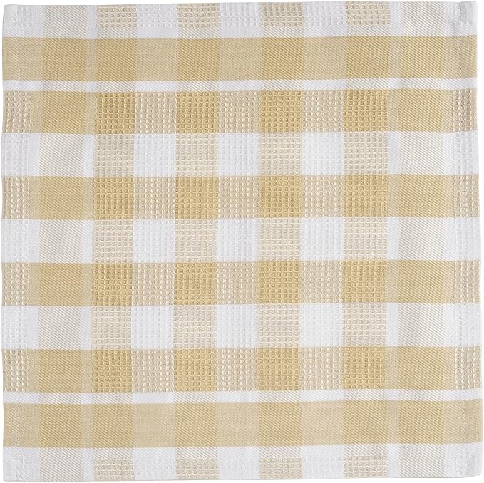 LANE LINEN 100% Cotton Dish Towels for Kitchen - 6 Pack Dish Cloths for Washing Dishes, Ultra Soft Quick Drying Kitchen Dish Cloths, Reusable Dish Rags for Washing Dishes, 12"x12" - Beige